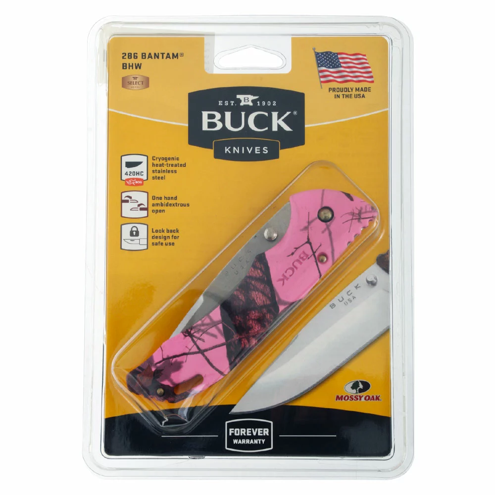 Buck Knives Buck 286 Bantam Folder Clam Blaze Pink Camo 3 Buck Knives Buck 286 Bantam Folder Clam Blaze Pink Camo